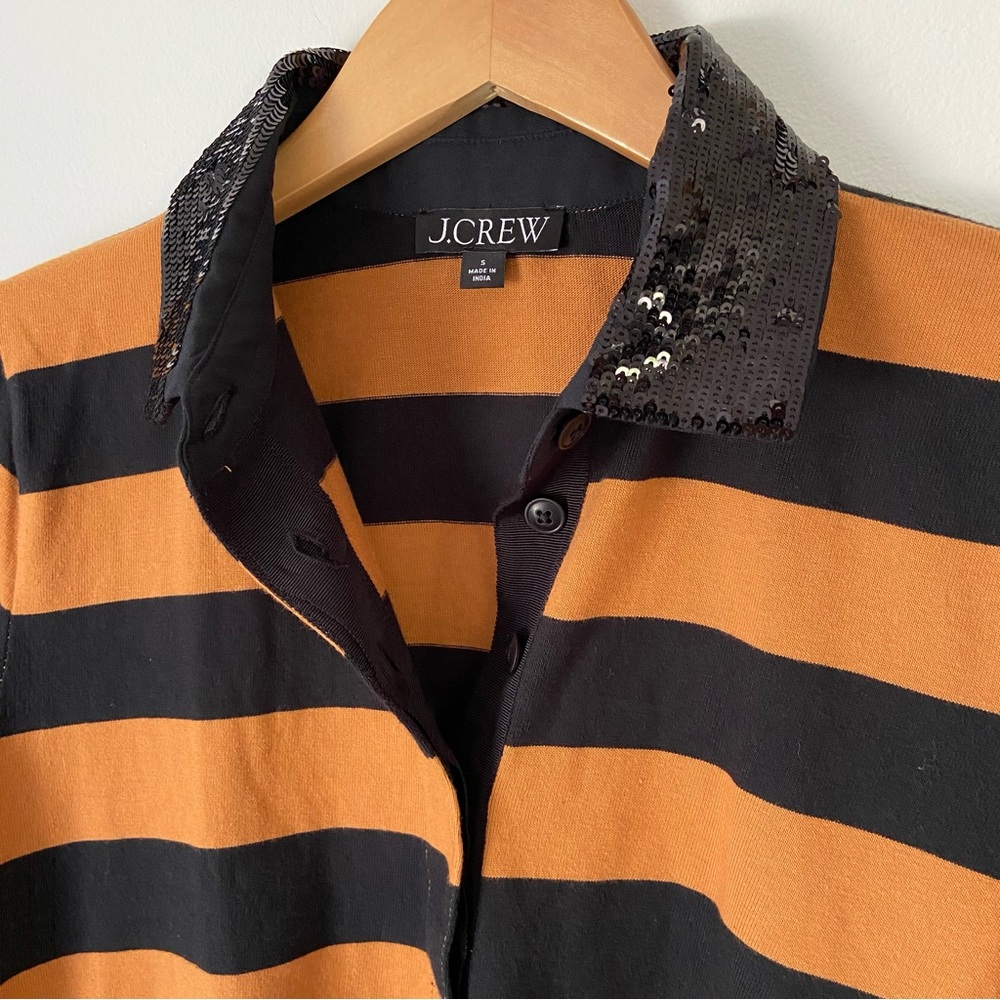 J. Crew Black and Tan Striped Rugby Top - Picture 6 of 11